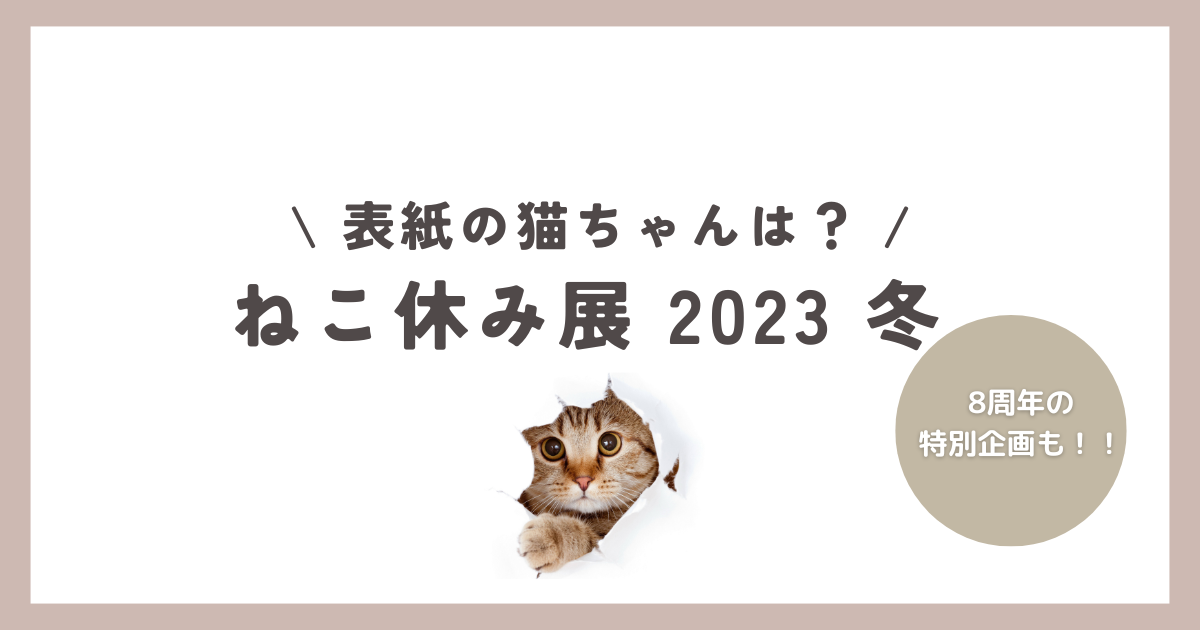 ねこ休み展2023冬表紙の猫